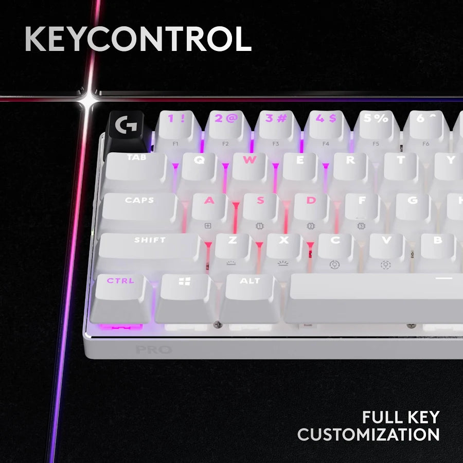 Logitech PRO X 60 LIGHTSPEED Wireless Backlit Mechanical GX Optical Tactile Gaming Keyboard - White