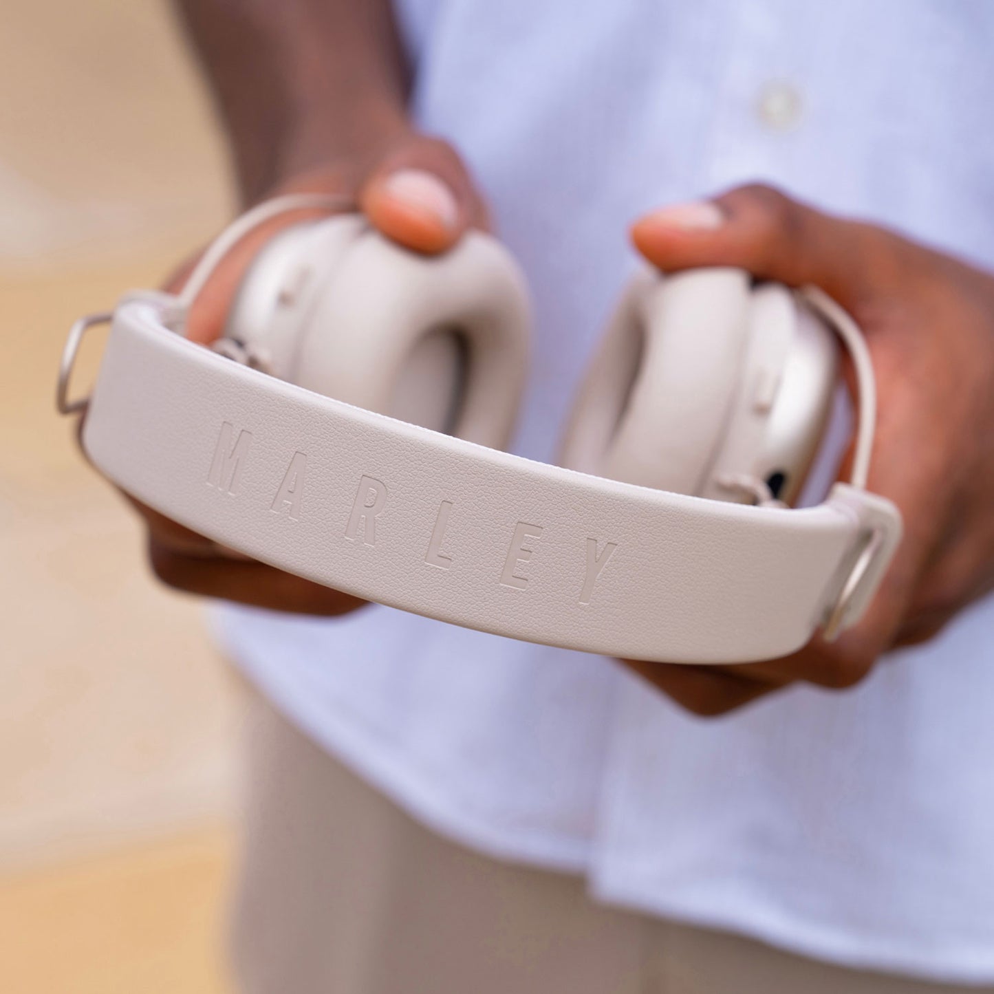 House Of Marley Positive Vibration Rebel ANC Noise Cancelling Over-Ear Bluetooth Headphones - Cream