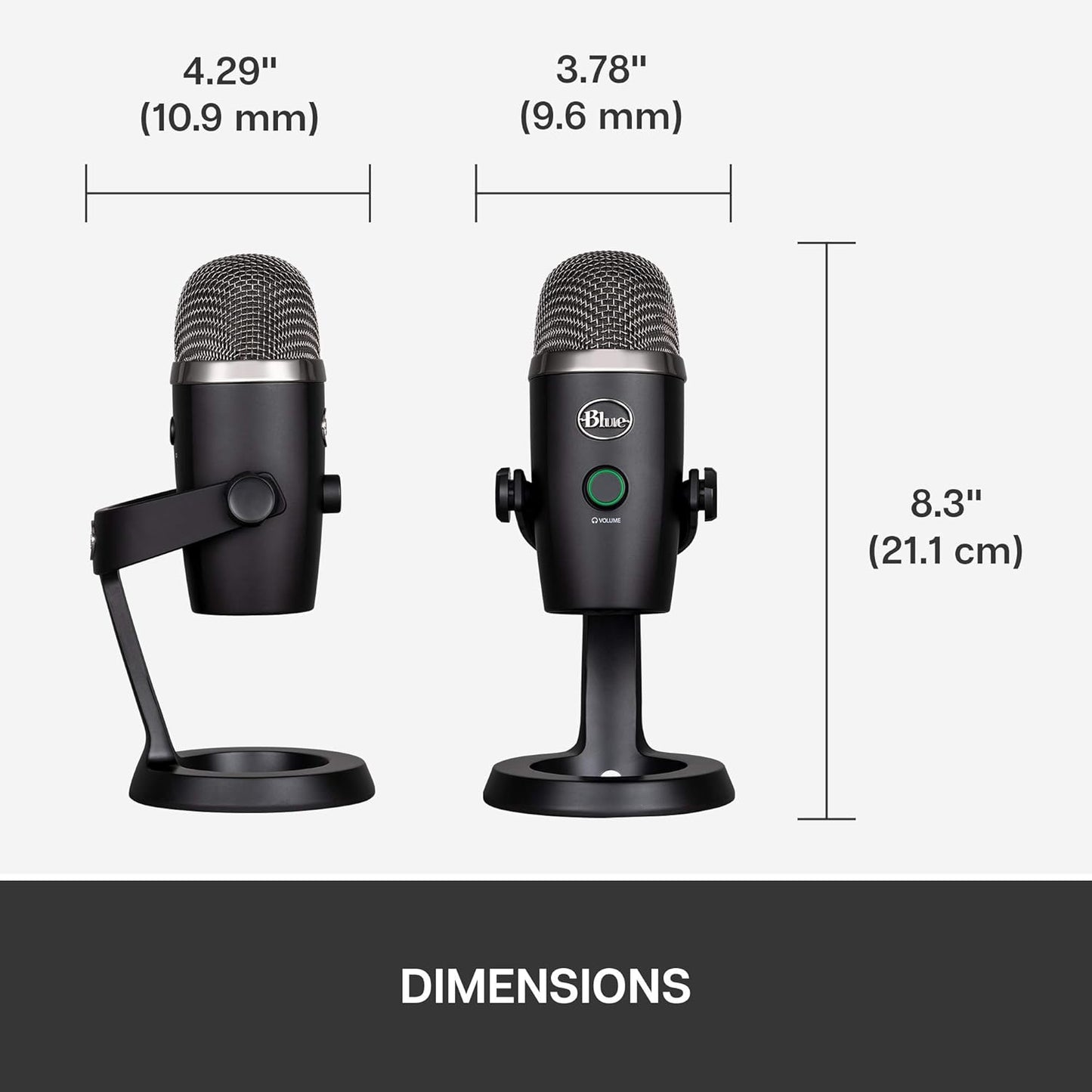 Logitech for Creators Blue Yeti Nano USB Microphone for Gaming, Streaming, Podcasting, Twitch, YouTube, Discord, Recording for PC and Mac, Plug & Play -Blackout