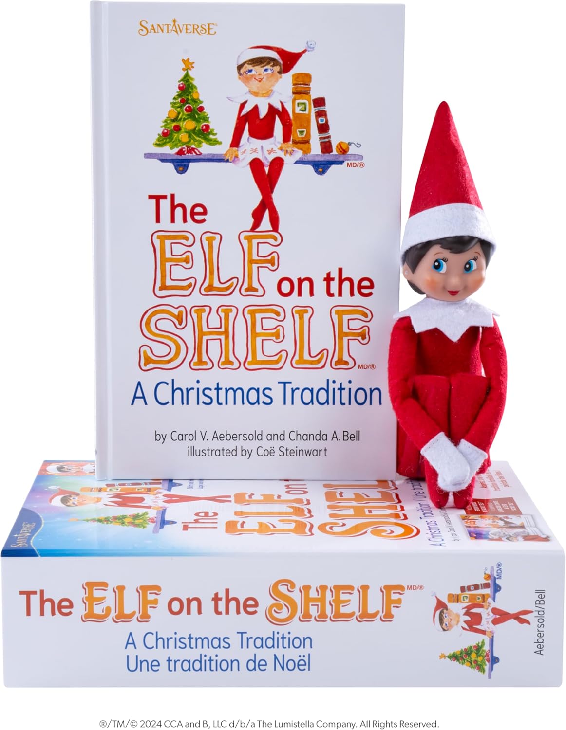 The Elf on the Shelf: A Christmas Tradition - Includes Artfully Illustrated Storybook, Keepsake Box and Official Adoption Certificate - Bilingual Packaging - Girl Scout Elf with Blue Eyes