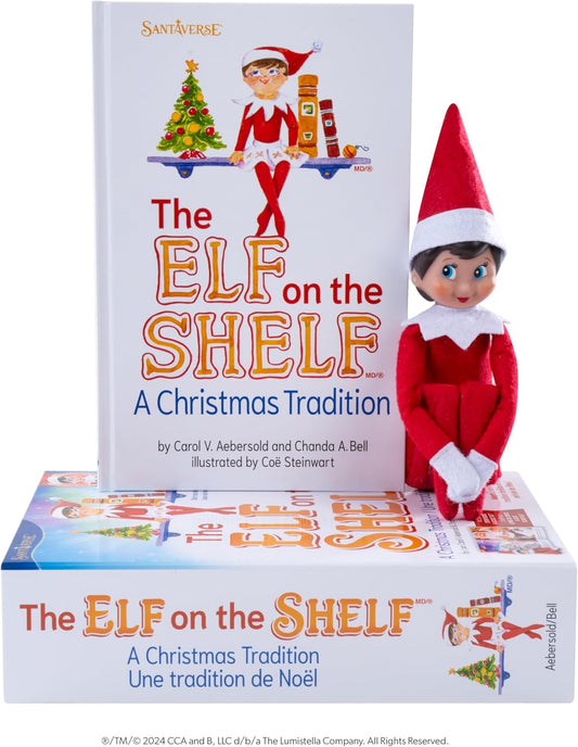 The Elf on the Shelf: A Christmas Tradition - Includes Artfully Illustrated Storybook, Keepsake Box and Official Adoption Certificate - Bilingual Packaging - Girl Scout Elf with Blue Eyes