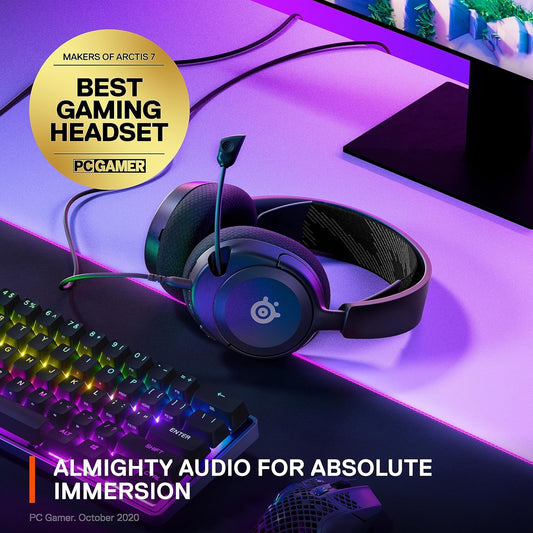 NEW SteelSeries Arctis Nova 1 Multi-System Gaming Headset — Hi-Fi Drivers — 360° Spatial Audio — Comfort Design — Durable — Ultra Lightweight — Noise-Cancelling Mic — PC, PS5/PS4, Switch, Xbox - Black
