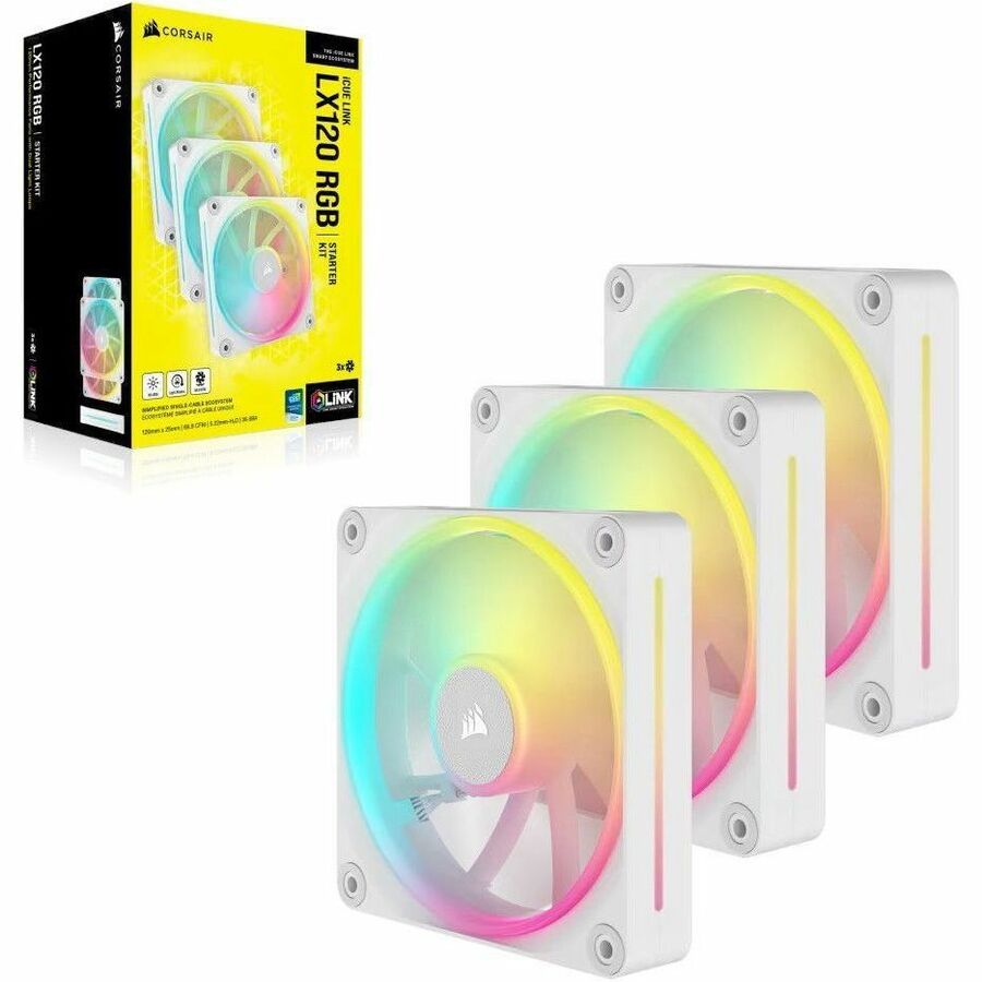 Corsair iCUE Link LX120 RGB 120mm PWN Triple Fans Starter Kit - White