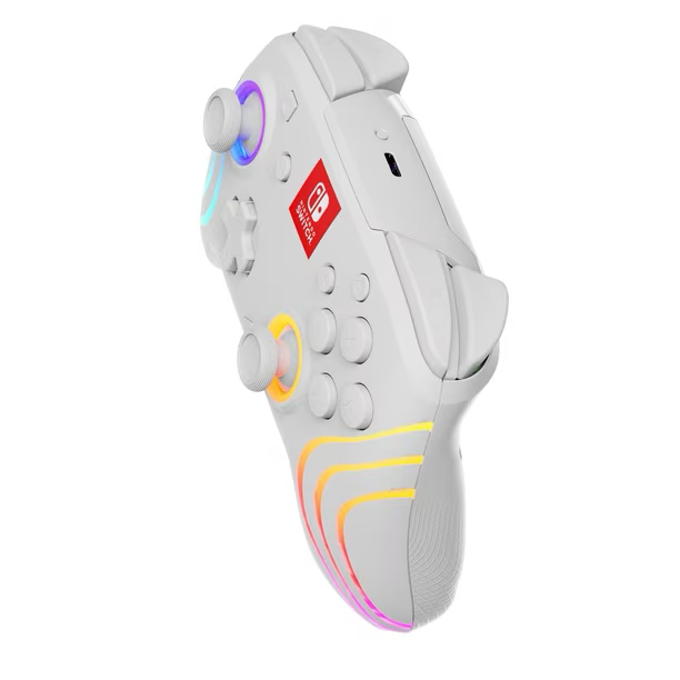 Turtle Beach Afterglow Wave Wireless RGB Gaming Controller - Officially Licensed for Nintendo Switch 2, Nintendo Switch/Switch Lite/OLED - TMR Thumbsticks, Customizable Lighting – White
