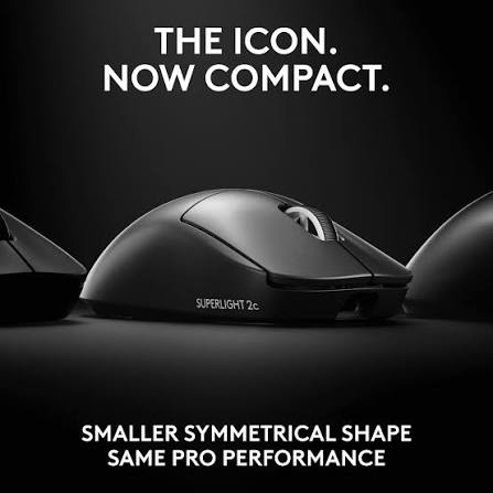 Logitech G PRO X Superlight 2 Compact 44000 DPI Wireless HERO 2 Gaming Mouse - Black